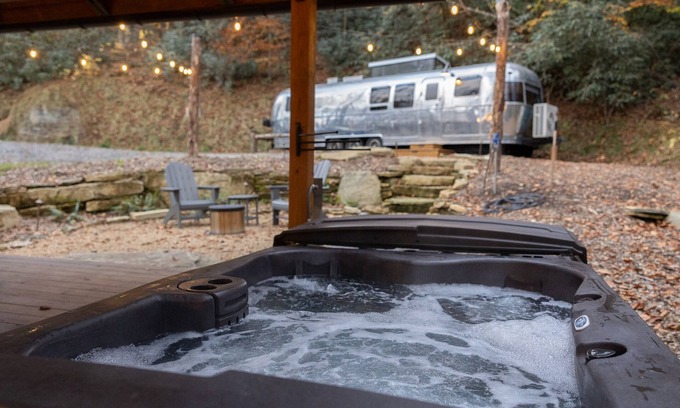 Pisgah Forest House | Airstream w/Bathtub, River, & Hot Tub