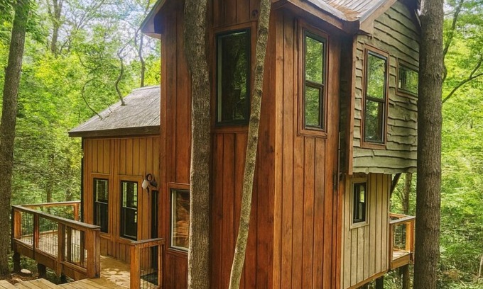 Dahlonega Cabin | Al's Nest: Secluded Treehouse Overlooking Creek