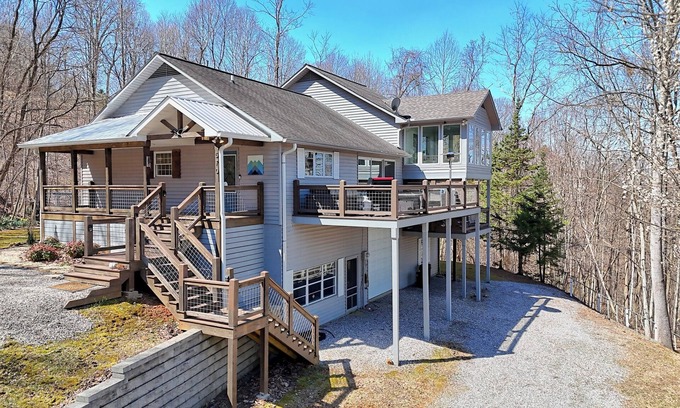 Hiawassee House | Altitude Adjustment- by Chatuge Home Concierge firepit, hot tub, mountain & lake view