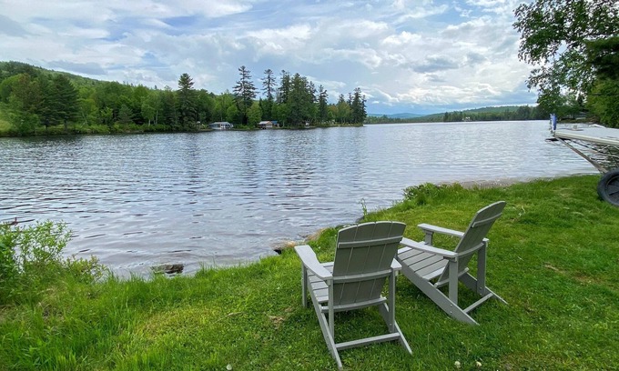 Whitefield House | Amazing lakefront home in the White Mountains with game room, theater, and dog friendly!