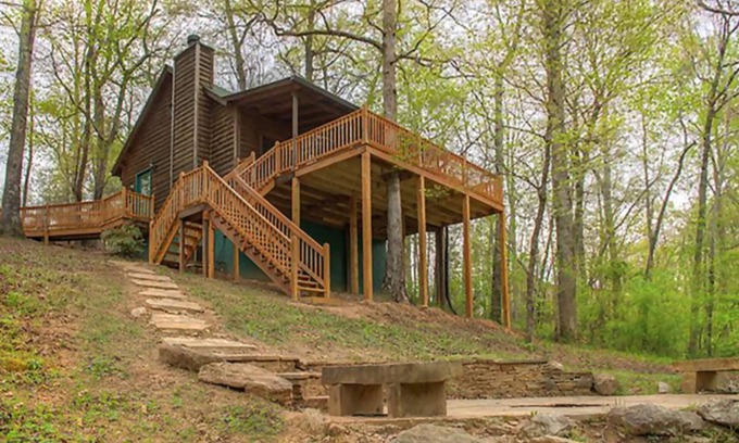 Clarkesville Cabin | Amy's Creek 1 - Dog Friendly Cabin with Creekside Views and Covered Deck