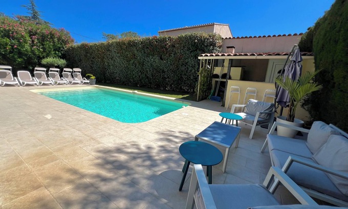 Plaine de la Brague Villa | Antibes - Villa 8 Personnes - Piscine - Parking