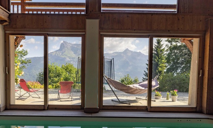 Saint-Gervais-les-Bains Apartment | Apartment 'Ferme de Faustine 2' with Mountain View, Shared Pool and Wi-Fi