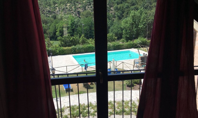 Piobbico Apartment | Apartment 2 bedrooms, 1 bathroom and living room with kitchenette and swimming pool