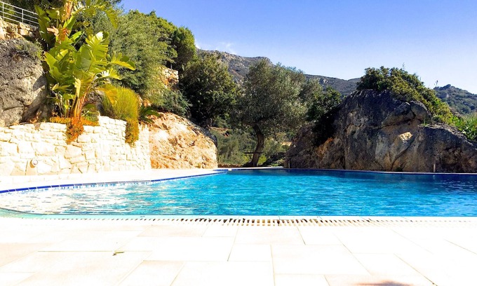 Anidri Apartment | Apartment Agapie Zoe with 100 sqm pool, near the beach, sea view Anidri Beach