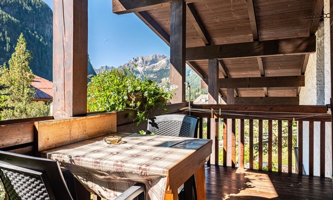 Canazei Apartment | Apartment 'Cesa Soramurat Appartamento 7' with Mountain View, Private Terrace and Wi-Fi