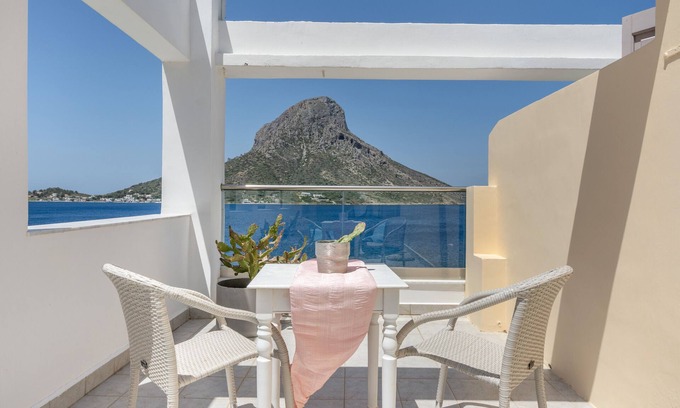Massouri Apartment | Apartment 'Kalliopi with Sea View' with Private Terrace, Wi-Fi and Air Conditioning