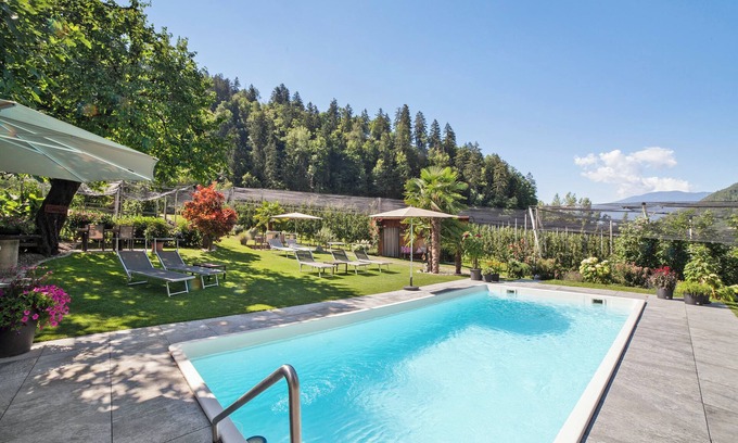 San Leonardo in Passiria Apartment | Apartment "Sonnenblume" with Mountain View, Pool, Wi-Fi, Balcony & Garden