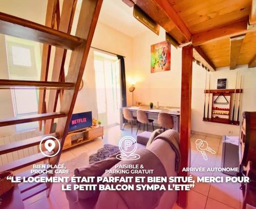Faubourg Apartment | Appart Vintage & son Billard, 300m de la Gare !