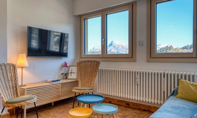 Megeve Apartment | Appartement rénové, centre Megève, 1 chambre + cabine, proche télécabine, 5 pers. - FR-1-453-280