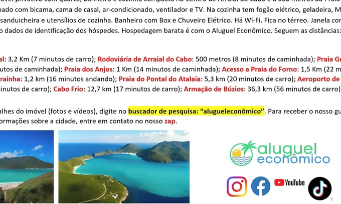 Centro Apartment | Arraial do Cabo - Suite 101 - Brisas do Farol - Economical Rent