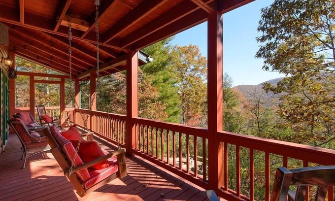 Blue Ridge Cabin | Ascend to serenity at Higher Ground! This pet-friendly haven offers majestic mountain views, a hot tub, firepit, WiFi, and unparalleled privacy. WiFi