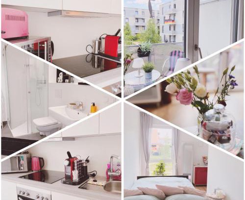 Schoenefeld Apartment | Aviator Apartment am Airport Berlin Flughafen BER Schönefeld Fahrstuhl Küche