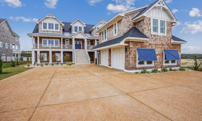 Pine Island House | Basnight - Beautiful New Construction Oceanfront Home with Elevator, Theater, Gameroom and Ocean Views!