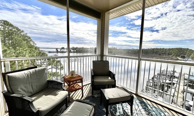 Gulf Shores Condo | Bay John 406 Water Front 3/3 near shopping, dining, & boat friendly!