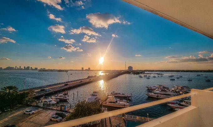 North Bay Village Apartment | Bayfront Apartment Breathtaking Views- one bedroom w balcony- living room -Free Parking