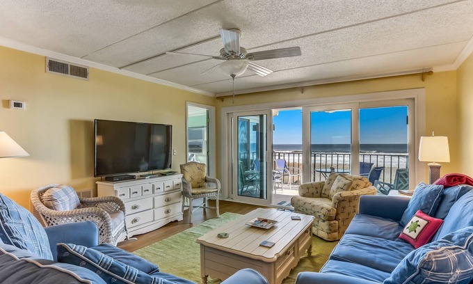 Fernandina Beach Condo | Beach Condo Private Patio with a Great View of the Atlantic Ocean by RedAwning