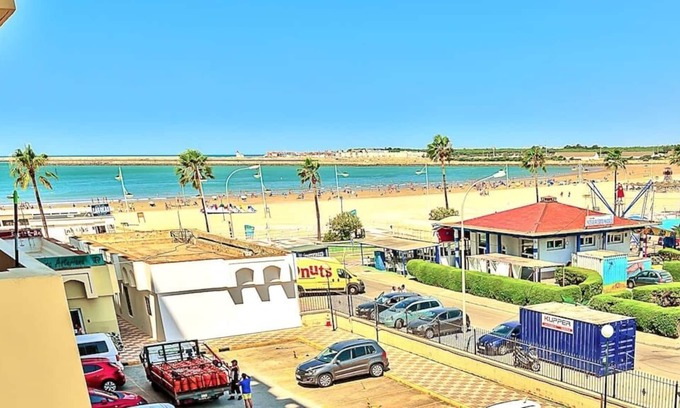 Valdelagrana Apartment | Beachfront 3-BR apartment with sea view and pool view balconies, swimming pools