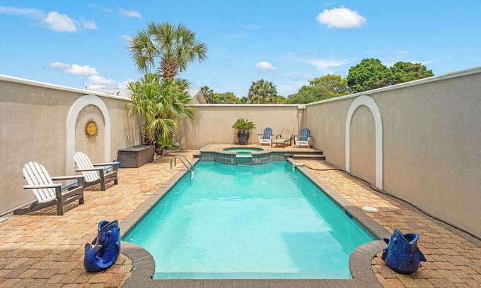 Panama City Beach Villa | Beach Front- HEATED Inground Pool-Hot Tub-Arcade Games-New Interior Decor