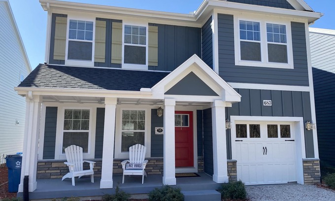 South Haven House | Beach inspired vacation home with new pool, hot tub & pool house for our guests!