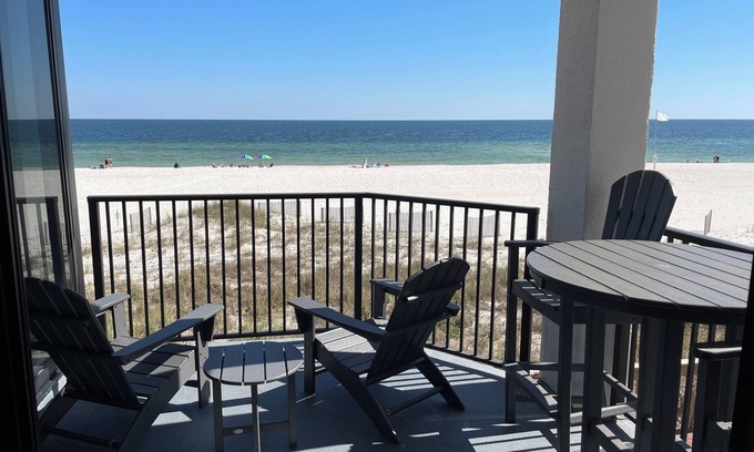 Orange Beach East Condo | BEACHFRONT CONDO! You're only seconds from the front door to the sand!