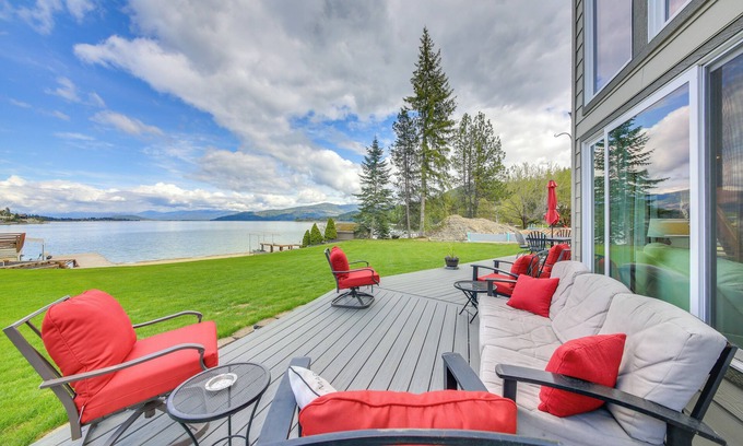 Sandpoint House | Beachfront Sagle Retreat w/Boat Dock & Lift