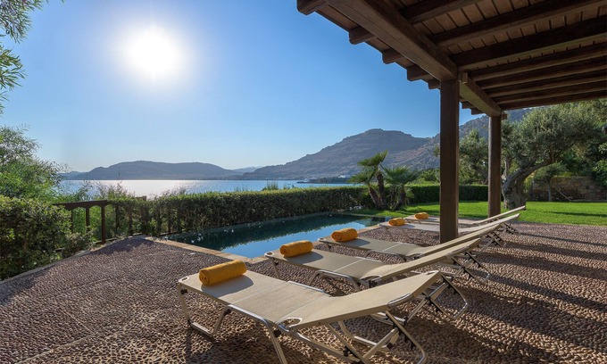 Pefkos Villa | Beachfront Villa few steps away from a sandy beach