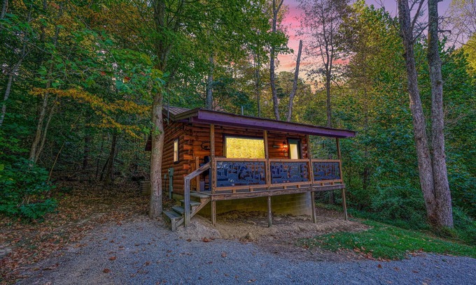 South Bloomingville Cabin | Bearadise Cove: Pet friendly + private couples cabin w/hot tub in Hocking Hills