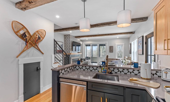 Waterville Valley House | Bearfoot Lodge: Gorgeous, New, Stunning Views, Across from Beach, Walk to Town, Hike, Bike