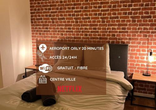 La Ville-du-Bois Apartment | BEAU T3 STYLE INDUSTRIEL N20 ORLY PARIS WIFI Underground Industry