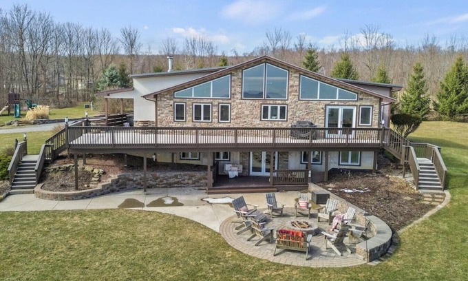 Dansville Apartment | Beautiful Chalet with Amazing VIEWS/Pool/Hot tub/Pond and hiking trails 34 acres