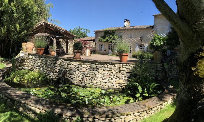 Pessac-sur-Dordogne House | Beautiful riverfront cottage with private pool.