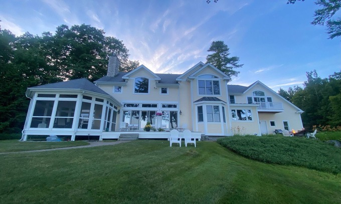 Moultonborough House | Beautiful Lake Winnipesaukee home with private beach and 60 foot dock
