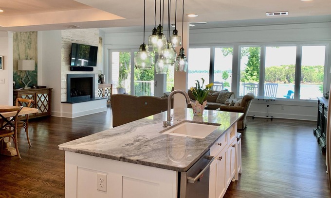 Flowery Branch House | Beautiful Lakefront Home with view, dock, near hiking and water park.