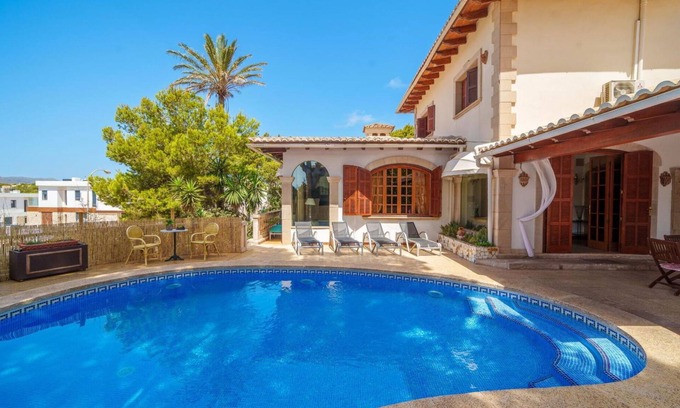 Cala Agulla House | Beautiful private villa for 11 guests with WIFI, private pool, A/C, TV, terrace and parking