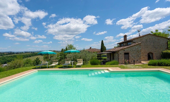 San Gimignano Villa | Beautiful private villa for 6 people with private pool, WIFI, TV, panoramic view and parking