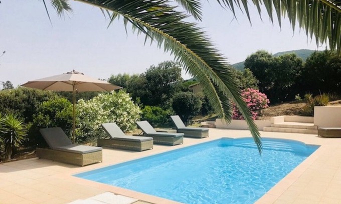 Belvedere-Campomoro Villa | Beautiful villa with pool, sea view, large garden and beach 7mn walk to Campomoro