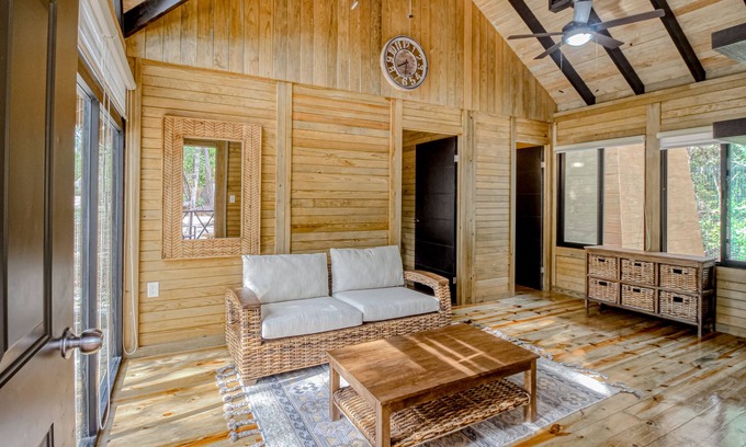 Tulum Cabin | Beautifully designed & secluded cabin with serene views, furnished porch & AC