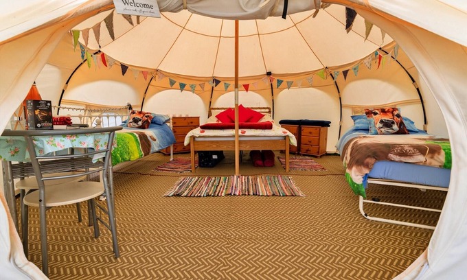 Ilfracombe Ski Chalet | Bell Tent in Devon with Countryside Views