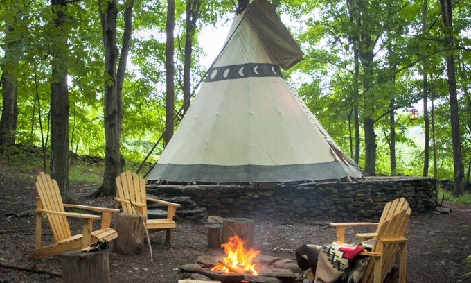 Roxbury RV Rental | Bellfire Tipi - A forest adventure awaits