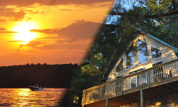 Hawley Ski Chalet | BEST WALLENPAUPACK SUNSETS - LAKEFRONT CHALET W SEASONAL DOCK/AC/Private Setting