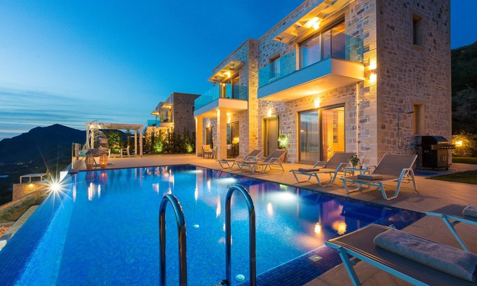 Zerviana Villa | Blue Horizon double villas , luxury, sea & sunset view, infinity pool