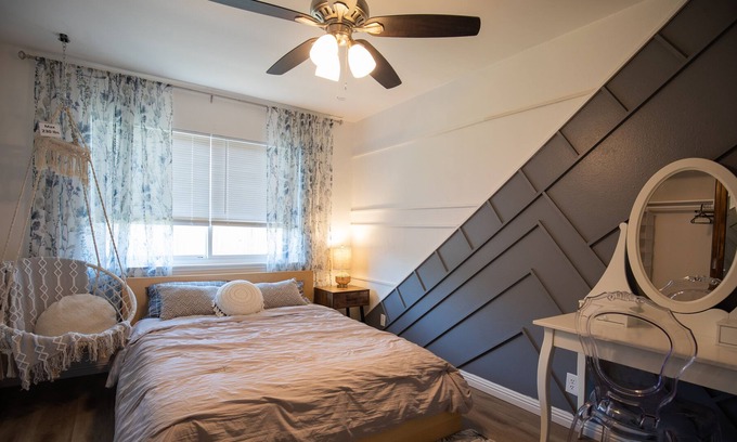 Fountain Valley House | Boho master BR w/ private bath in central OC