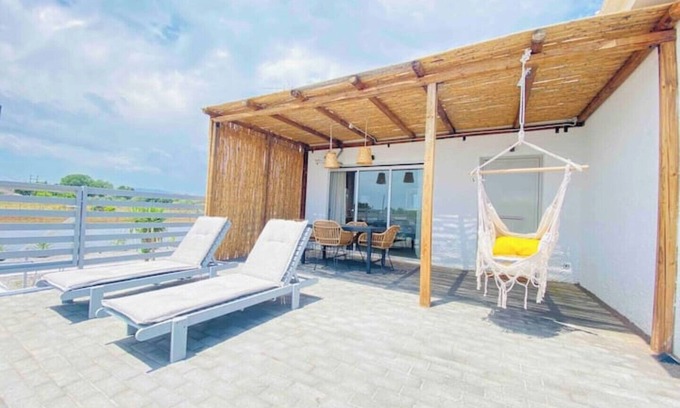 Messini Villa | Boho Natural - Beachfront Private Veranda