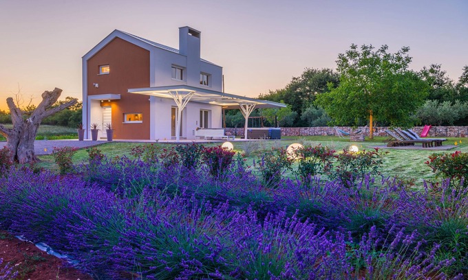 Jursici House | Brajdine Lounge overlooking an enchanting lavender field