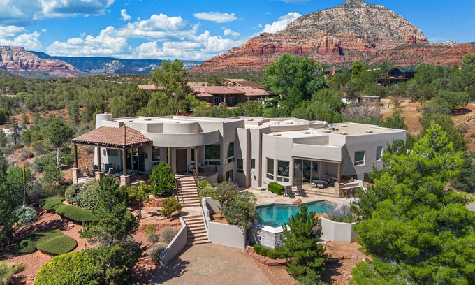 West Sedona House | Breathtaking Luxury Estate Perched High, Panoramic Views, Pool & Hot Tub!