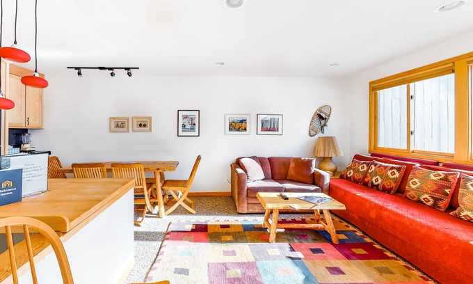 Warm Springs Condo | Bright condo at the base of Warm Springs with seasonal pool, WiFi, cable