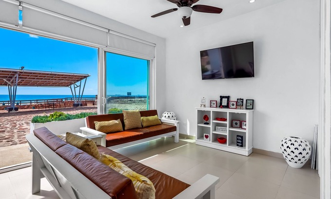 La Paloma Villa | Bright dog-friendly villa with beach views, private patio, outdoor pool, kitchen