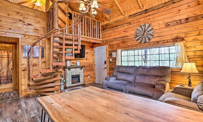 Broken Bow House | Broken Bow Log Cabin with Fire Pit, Pond, and Deck!