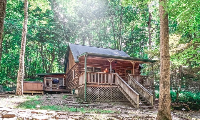 Birdseye Cabin | Brown Bear Cabin w/ wifi, free park pass & HOT TUB!